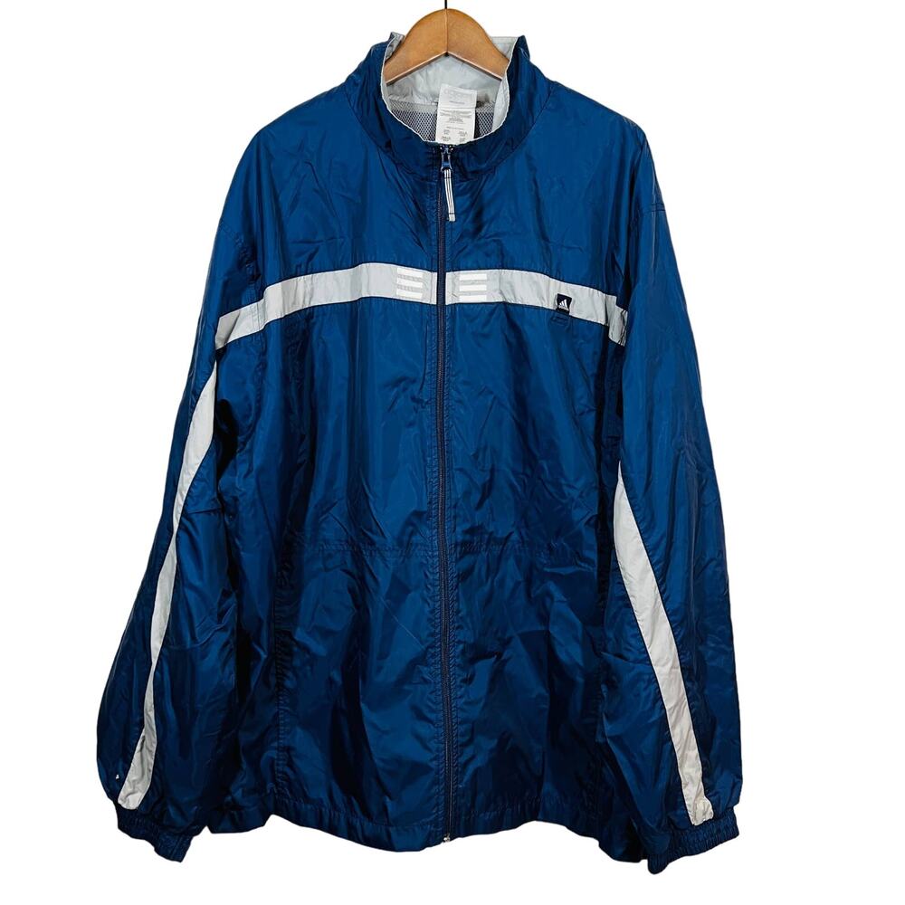 Adidas Y2K Full Zip Jacket Three Stripe Long Sleeve 2001 Navy - 2XL